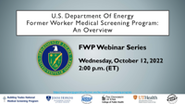 DOE/FWP Webinars